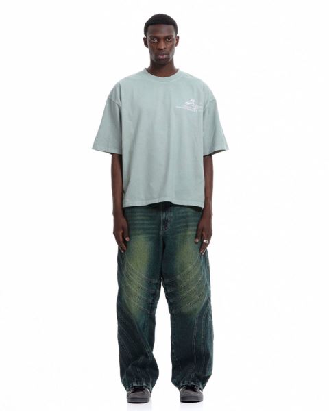 Cold Culture Horses T Shirt Beige Green | 46203-OWEB