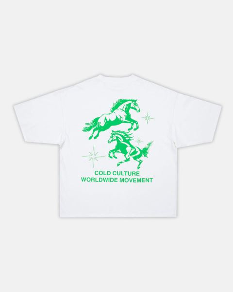 Cold Culture Horses T Shirt White | 27809-OLPV
