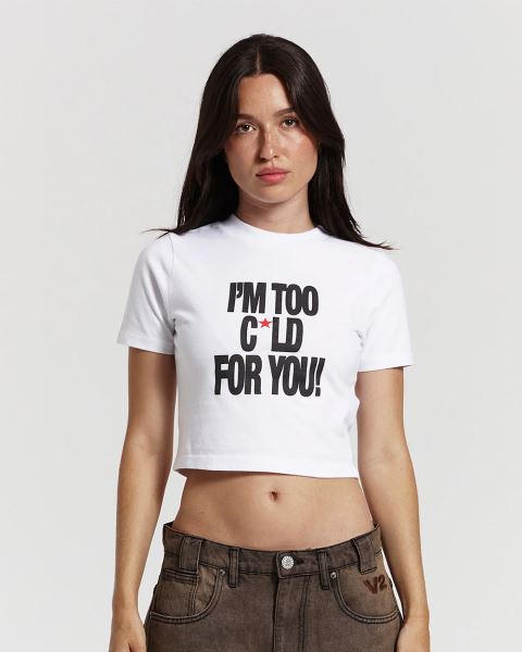 Cold Culture Im Too Cold Baby T Shirt White | 07458-LADS