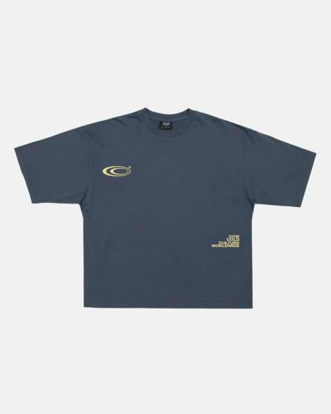 Cold Culture Industrial T Shirt Dark Blue | 15470-XPNW