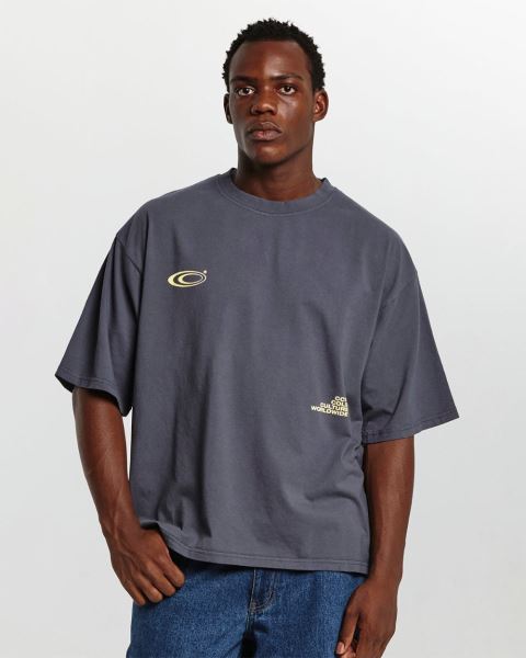Cold Culture Industrial T Shirt Dark Blue | 15470-XPNW