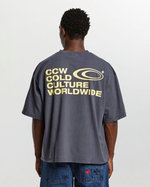 Cold Culture Industrial T Shirt Dark Blue | 15470-XPNW