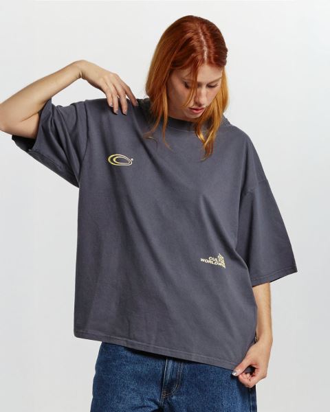Cold Culture Industrial T Shirt Dark Blue | 15470-XPNW