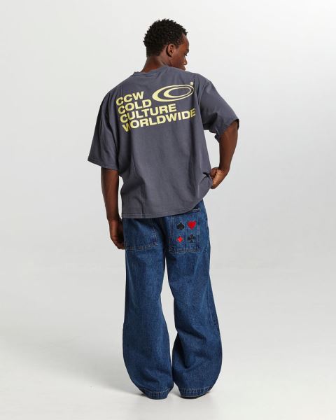 Cold Culture Industrial T Shirt Dark Blue | 15470-XPNW