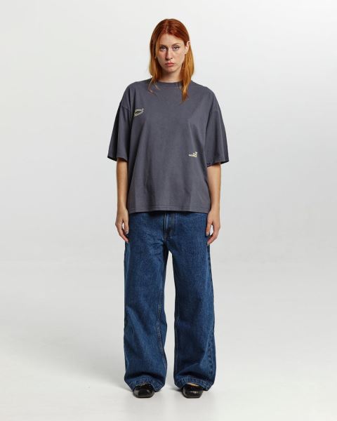 Cold Culture Industrial T Shirt Dark Blue | 15470-XPNW