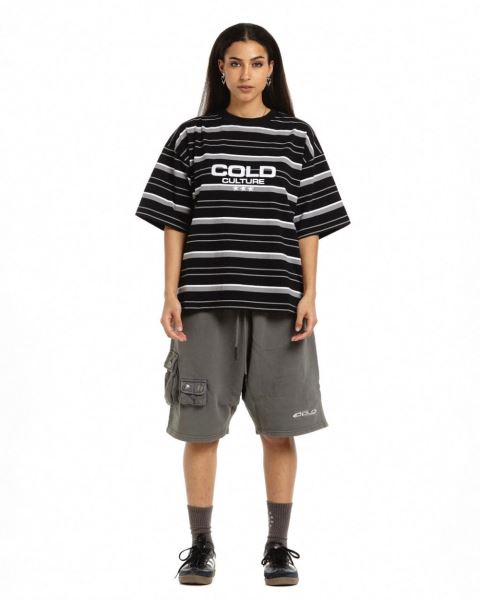Cold Culture International Stars T Shirt Grey | 58246-ESXW