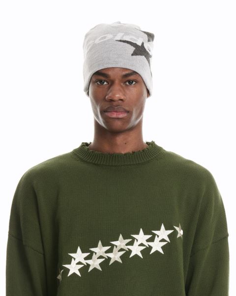 Cold Culture Italic Stars Beanie Light Grey | 37045-BTQI