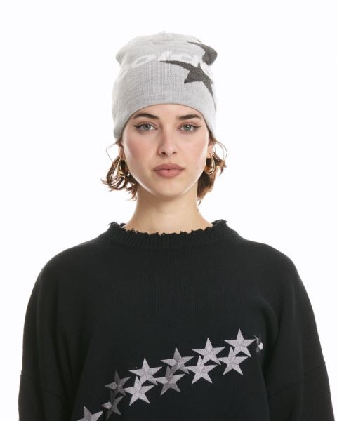 Cold Culture Italic Stars Beanie Light Grey | 37045-BTQI