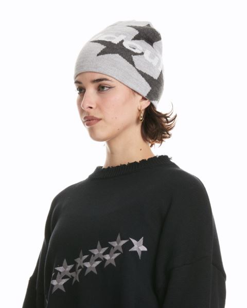 Cold Culture Italic Stars Beanie Light Grey | 37045-BTQI
