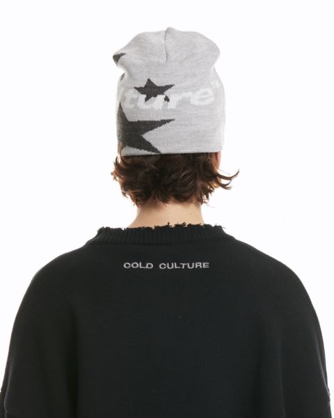 Cold Culture Italic Stars Beanie Light Grey | 37045-BTQI