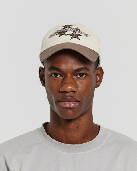 Cold Culture Italic Stars Caps White / Brown | 84351-EADI