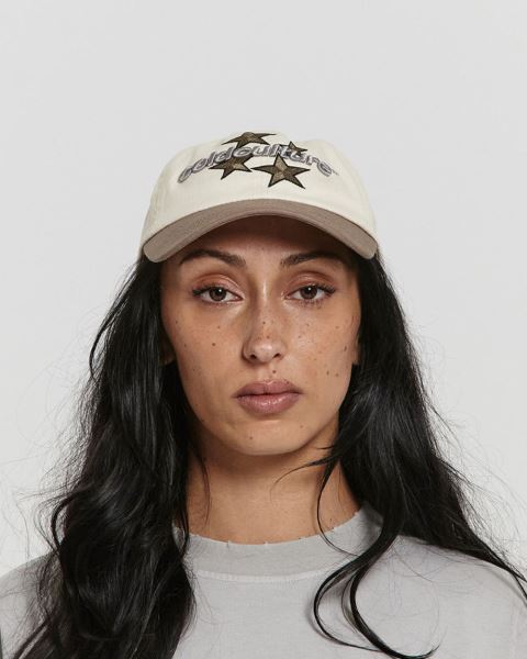 Cold Culture Italic Stars Caps White / Brown | 84351-EADI