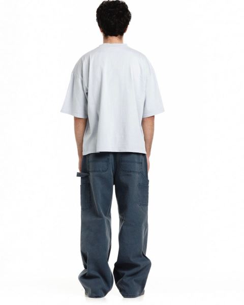 Cold Culture Italic Stars T Shirt Blue | 76521-XQKF