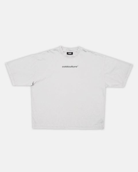 Cold Culture Italic T Shirt Light Grey | 21367-HRZV