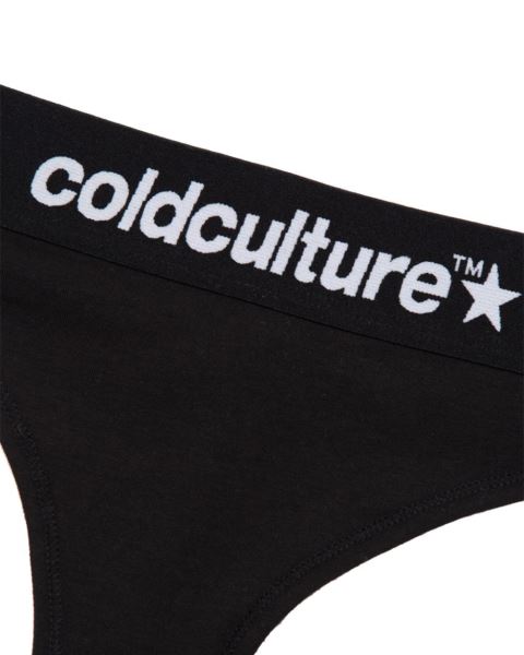Cold Culture Italic Thong Black (2 Pack) Underwear Black | 01856-OAST