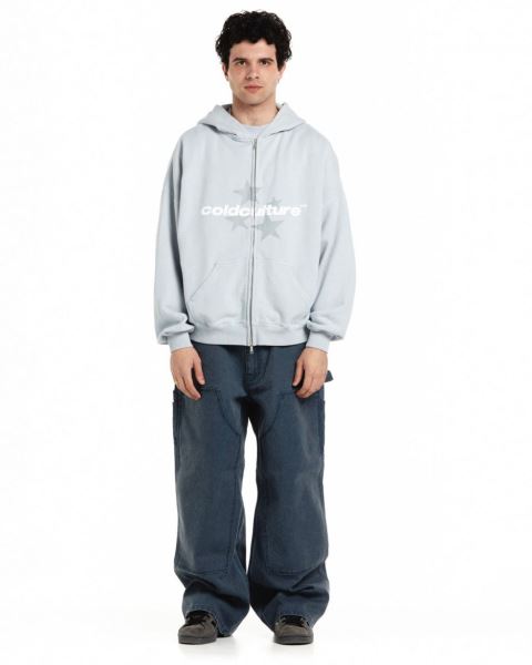 Cold Culture Italic-stars Zip Hoodie Blue | 29683-RQWM