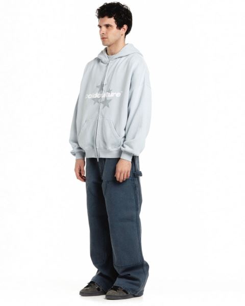 Cold Culture Italic-stars Zip Hoodie Blue | 29683-RQWM