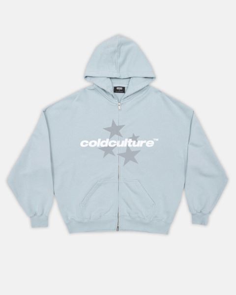 Cold Culture Italic-stars Zip Hoodie Blue | 29683-RQWM
