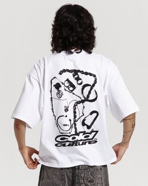 Cold Culture Jewelry T Shirt White | 45287-MOKD