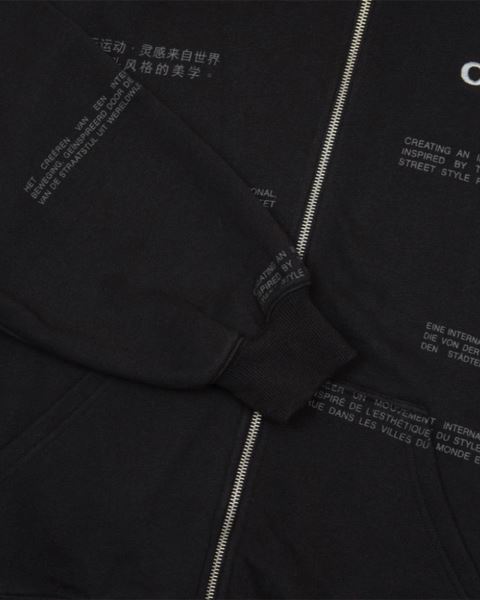 Cold Culture Languages Zip Hoodie Black | 90527-HWXP