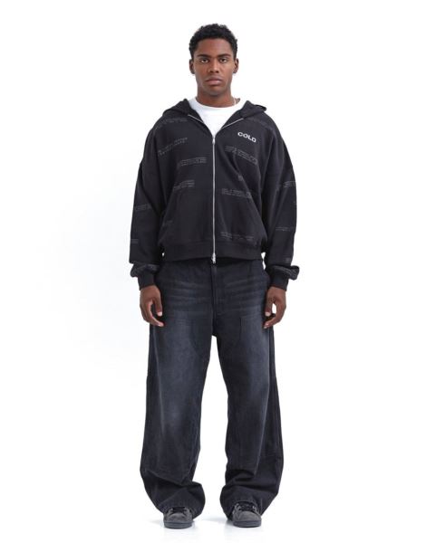 Cold Culture Languages Zip Hoodie Black | 90527-HWXP
