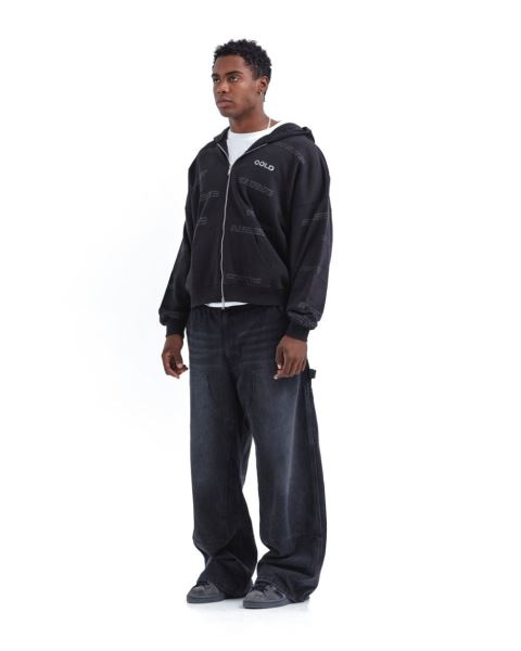 Cold Culture Languages Zip Hoodie Black | 90527-HWXP