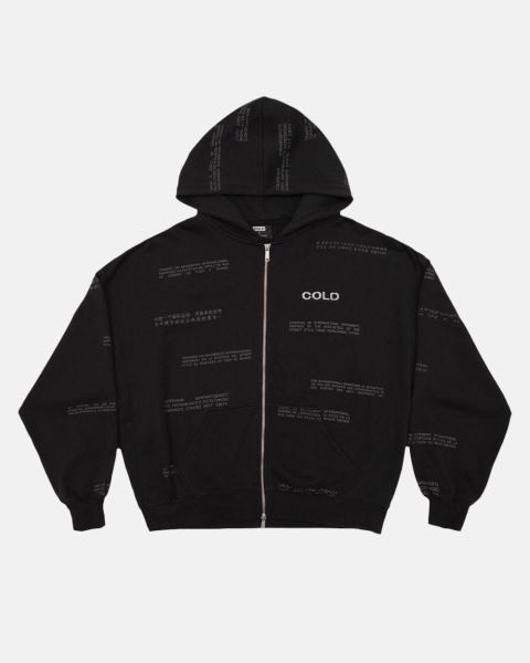 Cold Culture Languages Zip Hoodie Black | 90527-HWXP