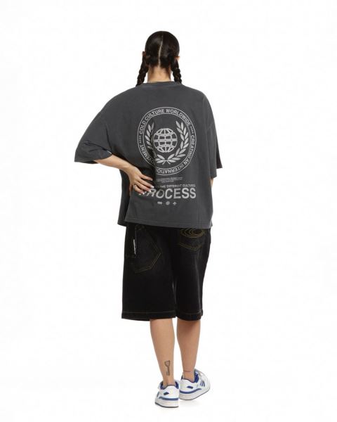 Cold Culture Laurel World T Shirt Grey | 23560-MEAW