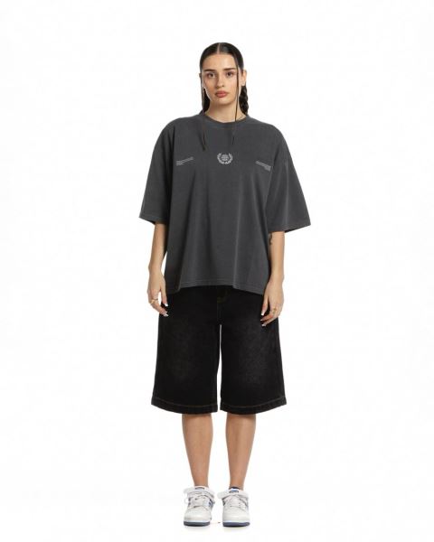Cold Culture Laurel World T Shirt Grey | 23560-MEAW