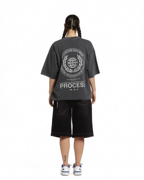 Cold Culture Laurel World T Shirt Grey | 23560-MEAW