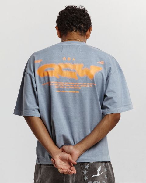Cold Culture Liquid Halftone T Shirt Grey | 16208-EKVP