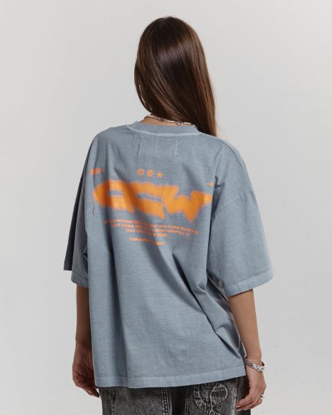 Cold Culture Liquid Halftone T Shirt Grey | 16208-EKVP