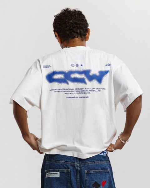 Cold Culture Liquid Halftone T Shirt White | 45812-FQKX