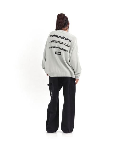 Cold Culture Logotype Knitwear Grey | 70916-RTHY