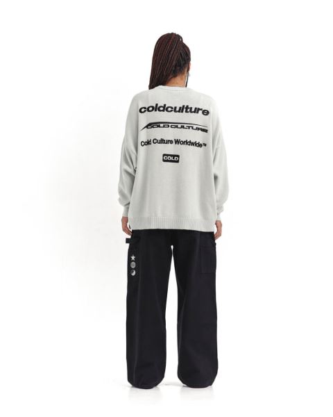 Cold Culture Logotype Knitwear Grey | 70916-RTHY