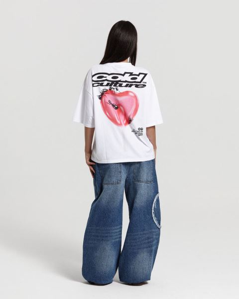 Cold Culture Lollipop T Shirt White | 16075-JBTF