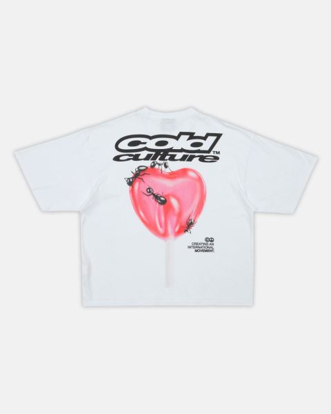 Cold Culture Lollipop T Shirt White | 16075-JBTF