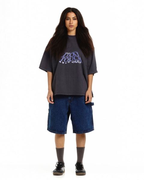 Cold Culture Lucky Touch T Shirt Black | 70236-TEFV