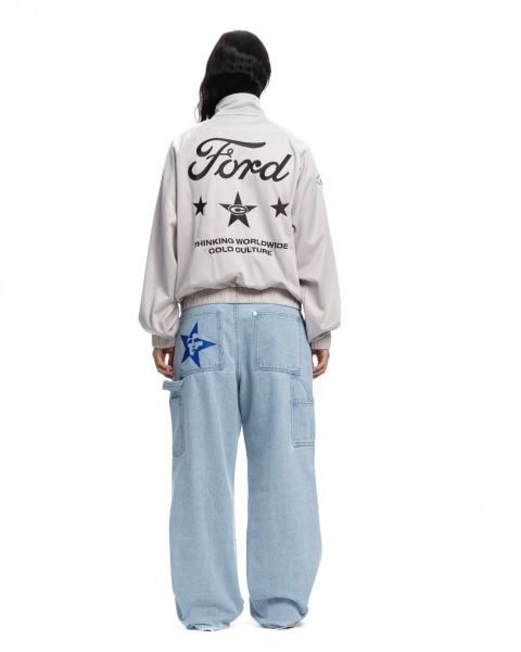 Cold Culture Metallic Ford Zip Silver Jacket Metal Silver | 87265-ZJQI