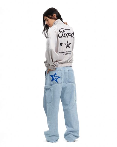 Cold Culture Metallic Ford Zip Silver Jacket Metal Silver | 87265-ZJQI