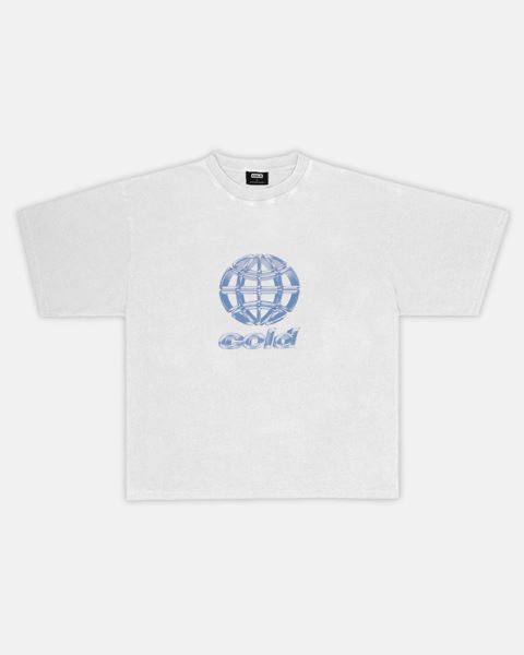 Cold Culture Metallic World T Shirt Metal | 23740-TMCQ