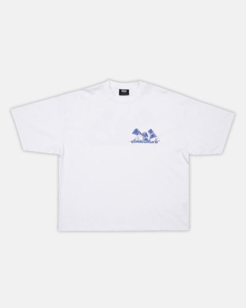 Cold Culture Mushrooms T Shirt White | 85176-BZNH