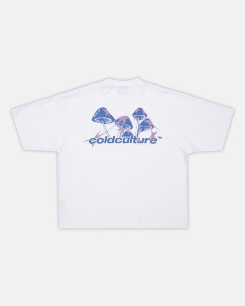 Cold Culture Mushrooms T Shirt White | 85176-BZNH