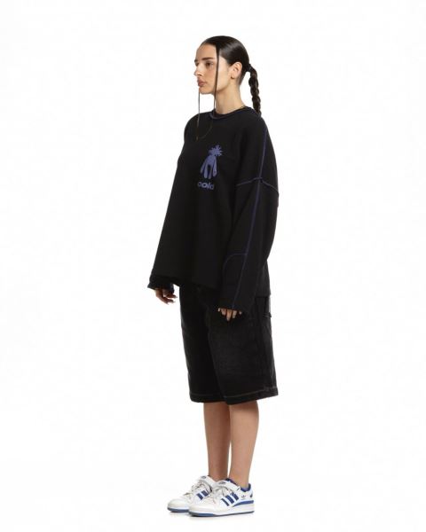 Cold Culture New In Town Crewneck Sweatshirts Black | 76582-UVJI