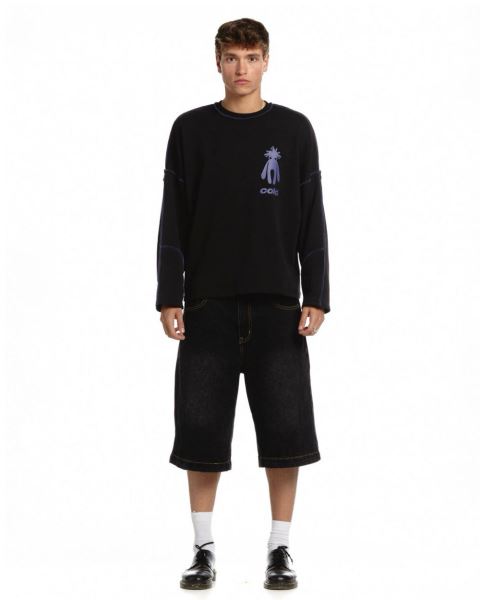 Cold Culture New In Town Crewneck Sweatshirts Black | 76582-UVJI