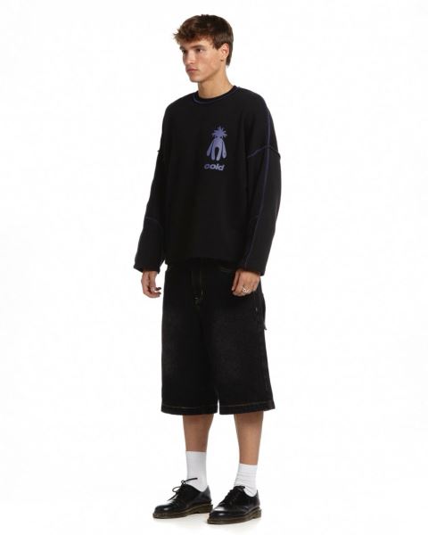 Cold Culture New In Town Crewneck Sweatshirts Black | 76582-UVJI
