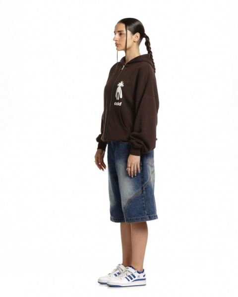 Cold Culture New In Town Zip Hoodie Brown | 07152-IFGQ