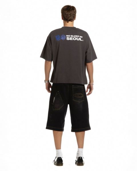 Cold Culture No Sleep Seoul T Shirt Blue | 93265-UGHD