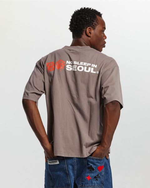 Cold Culture No Sleep Seoul T Shirt Orange | 10645-AXIF