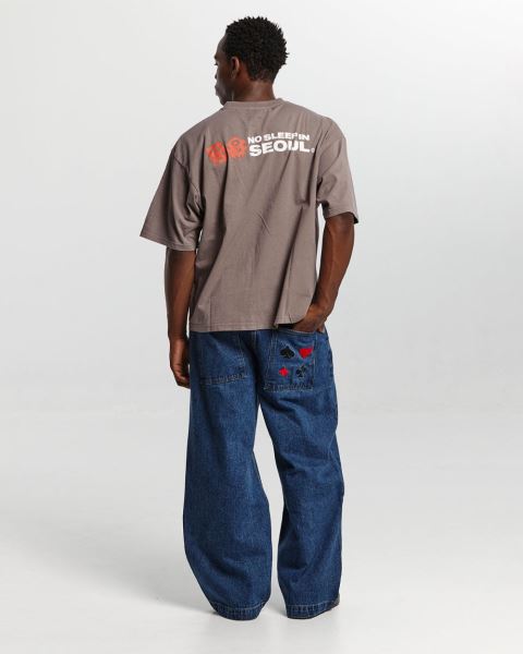 Cold Culture No Sleep Seoul T Shirt Orange | 10645-AXIF